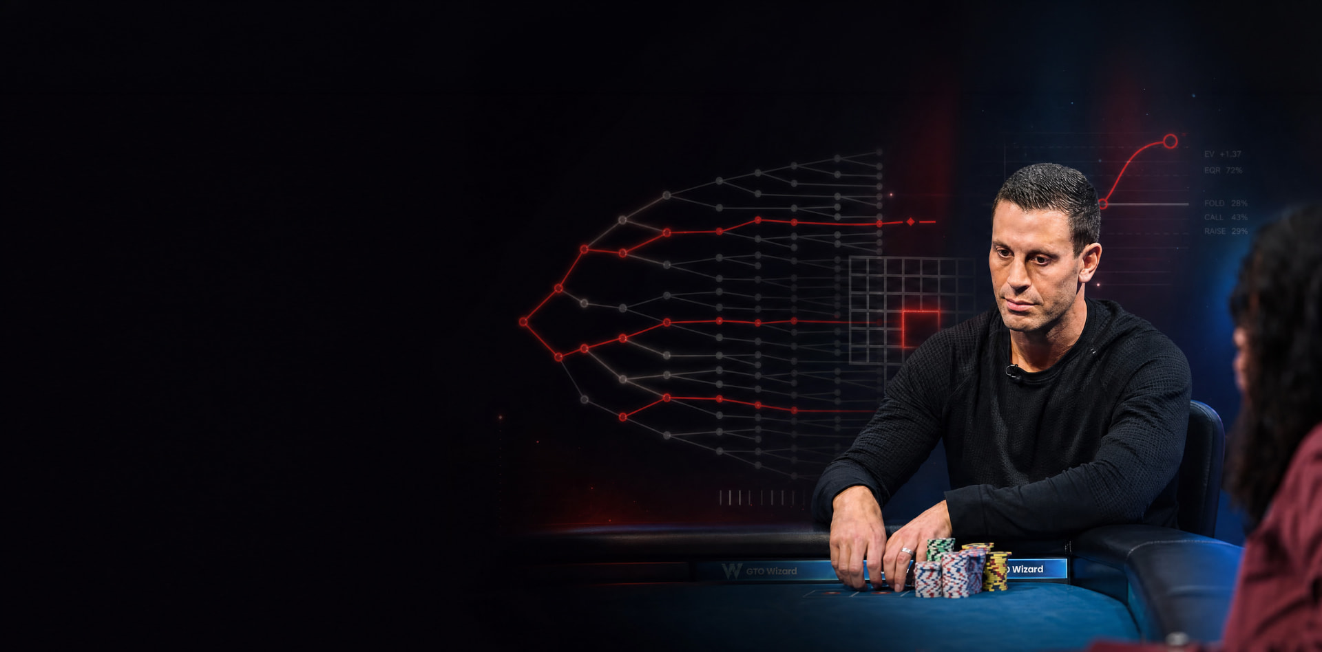 Garrett Adelstein focused at a high-stakes live cash poker table